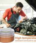 Technician using Copper Grease High Temp Electrical Contact Lubricant Dope Conductive Paste With Strong Adhesion Multipurpose Anti Seize For Auto Electronics And Construction 30g in a car engine