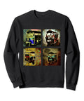 Rad Tuk Tuk Rickshaw Ride Graphic Sweatshirt For Auto Drivers And Travel Buffs Classic Relaxed Fit Vintage Southeast Asian Scooter Hauler Design in black.