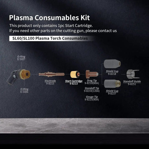 Plug And Play Start Cartridge For CutMaster Plasma Torches SL60 SL100 9 8213 9 8277 diagram with components shown