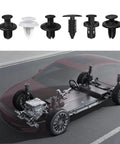 Mercedes CLK 2003-2009 Bumper Clips Kit, 100-Piece ABS plastic replacement fasteners for front and rear bumper trim