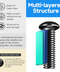 244 Piece M5 Screw Kit With Button Head Socket Cap Bolts Nuts Washers And Hex Wrenches In Grade 10.9 Carbon Steel Black Oxide showcasing a screw with multi-layered structure highlighting its corrosion-resistant properties and precision head