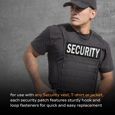Two Pack Tactical Morale Patch Duo With Rugged Hook And Loop Back For Armed Officers Seeking Bold Double Sided Uniform Visibility That Looks Flat Out Crisp On Every Vest Setup Now, worn on tactical vest.