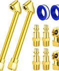 2 Pack Heavy Duty Air Chuck Set With Dual Head And Ball Chuck 1/4 Inch NPT Closed Flow includes chucks, plugs, Teflon tape