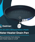 Heavy Duty Water Heater Drain Pan With 1 Inch PVC Fitting And 28 Inch Inner Diameter And 30 Inch Outer Diameter Built Tough Floor Protector