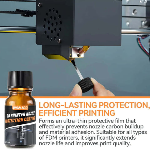 3D Printer Nozzle Protection Coating That Keeps Material Buildup And Clogging Away High Temp Non Stick Layer For Cleaner Nozzles 10Ml application