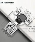 Heavy Duty Soft Close Cabinet Hinges 2 Pack No More Door Slams Smooth As Butter Satin Nickel showing dimensions and installation details.