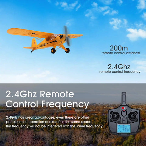Dope Stunt Ready RC Plane With 3D And 6G Modes, 2.4GHz 5 Channel Brushless RC Aircraft flying in blue sky with remote control in view