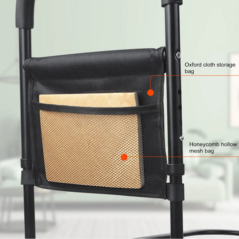 Close-up of mesh pocket on 2-In-1 Bed Safety Rails For Seniors With Handy Hand Rail with Oxford cloth storage bag