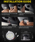 Installation guide for Ford LED Side Mirror Puddle Lights Kit With Mirror Signal Indicator showing step-by-step instructions.