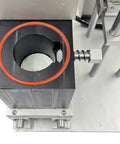Close-up of the sealing area of the Dual Head Automatic Vacuum Capping Machine For Glass Jars Bottle Sealer with rubber ring.