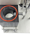 Close-up view of Hella Compatible 110V Semi Automatic Vacuum Capping Machine with red sealing ring for jar securing.