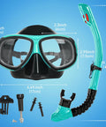 Myopia Friendly Snorkeling Set For Adults And Youth With Dry Top Silicone Mask, Anti Fog 180 Degree View, Anti Leak Snorkel Gear