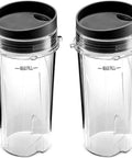 Two Pack Of 16 Ounce Single Serve Cups With Lids For BL770 BL780 BL660 Professional Blenders Replacement Cups With Four Tabs BPA Free Durable Dishwasher Safe On The Go
