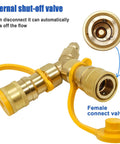 Three Eighths Inch Natural Gas Y Splitter With Dual Outlets Low Pressure Quick Connect Disconnect Separator Adapter detail view