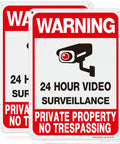 2 Pack Private Property No Trespassing Sign Set For Outdoor Use Video Surveillance Signs In Rust Free Aluminum 10 By 7 Inches