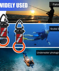 Scuba Octopus Mouthpiece Keeper Silicone Mouthpiece Holder With Spring Clip And Webbing Strap 2nd Stage Regulator Retainer Dive Down Flag Compatible 2 Pack Bright Orange with images of fishing, diving, and photography.
