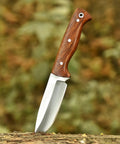 Full Tang Hunting Knife With 10 Inch Overall Length, 5 Inch High Carbon Steel Blade, Rosewood Handle, And Sheath outdoors
