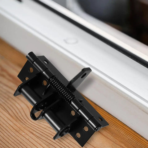 Two Pack Spring Door Hinges Self Closing With Adjustable Tension 90 Degree Rotation Zinc Alloy Invisible Hinges