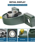 Close-up of Two Pack Mounted Pillow Block Bearing 1 Inch Bore With Solid Cast Iron Base Self Alignment Includes Screws And Nuts