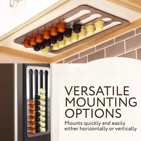 Under Cabinet Coffee Pod Holder For Nespresso Original Line Dope 44 Pods mounted under kitchen cabinet