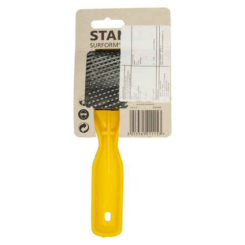 Shaver Tool For Stock Removal And Fine Finishing With Flush To Blade Teeth, yellow handle, Surform-style