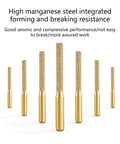 Golden Brazed Metal Router Bit For Marble Stone Grinders designed for hard carving jobs with high manganese steel resistance.