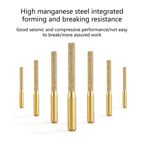 Golden Brazed Metal Router Bit For Marble Stone Grinders designed for hard carving jobs with high manganese steel resistance.