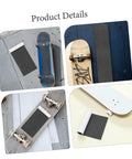 Two Pack High Grip Sandpaper Traction Tape for Skateboards and Scooters 84x23cm Waterproof Anti Slip Deck Tape displayed on various boards