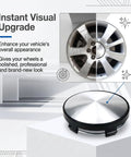 Snap In Wheel Center Caps 4 Pack Premium Scratch Resistant Hub Covers With Secure Lug Clip Design For Cars Trucks And SUVs. Polished finish.