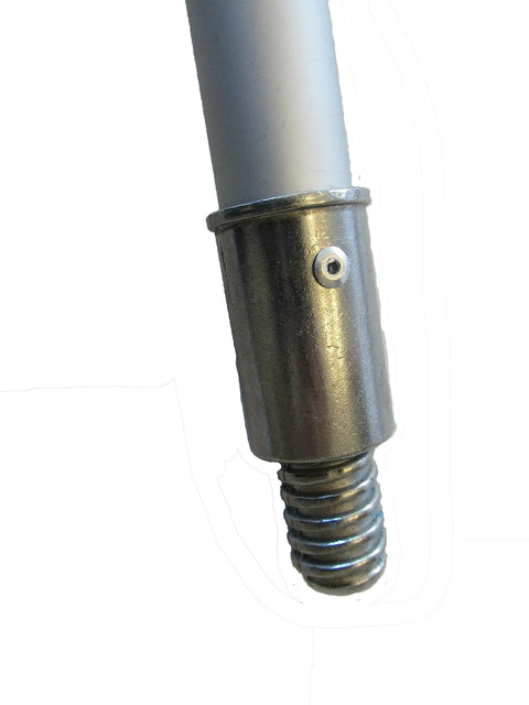 Portable Hand Powered Clothes Washer With Smooth Plunger Action Compact Collapsible Aluminum Handle close-up of metal handle connection.
