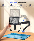 Autofocus 4K Digital Microscope With 8 Inch Screen And HDMI Output Pro Grade Soldering Microscope With Flexible Arm AI Auto Focus 52MP LCD Display Great For Electronics Repair Coins And Precision Work, flexible arm