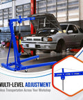 Grease Monkey Approved Folding Engine Hoist With Adjustable Telescopic Boom And Rock Solid Heavy Duty Steel Build For Quick Motor Removal in workshop.