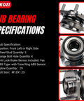 Front Wheel Hub And Bearing Assembly Fits Rogue 2014 2023 Qashqai 2017 2018 Rogue Sport 2017 2022 AWD FWD 5 Lug Bolt On Replacement