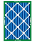 Front view of 20x25x4 Air Filter MERV 13 For Smoke And Allergen Defense Electrostatic Pleated Replacement in green frame