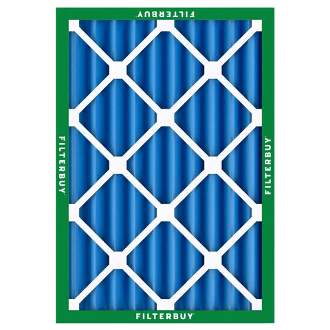 Front view of 20x25x4 Air Filter MERV 13 For Smoke And Allergen Defense Electrostatic Pleated Replacement in green frame