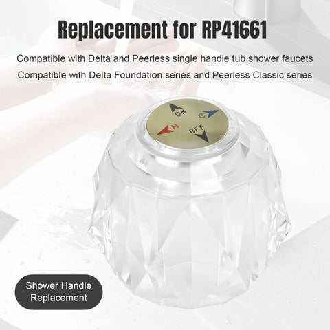 Easy Install Universal Shower Knob Handle Replacement For Delta And Peerless, Simple Swap With All Hardware, RP41661 Compatible