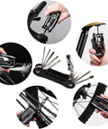All In One Bike Repair Kit With 210 PSI Mini Pump And 10 In 1 Multi Tool Including Chain Breaker Glueless Patches Tire Levers And Portable Bag For Road Mountain And BMX Bicycles On The Go