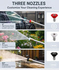 Power Washer Wand With Jet Nozzle For Garden Hose With Three High Pressure Nozzles And Quick Connectors adjusting spray patterns.