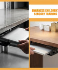 Two Pack Under Desk Laptop Mount With Hidden Docking Bracket For Home Office Mini Pc Router Setup, showing laptop being stored under a sleek desk.