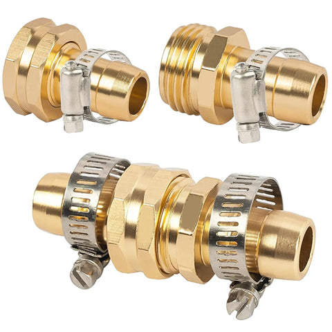 Garden Hose Repair Connector Kit With Clamps For Three Quarter Or Five Eighth Inch Aluminum Hoses Includes Four Sets
