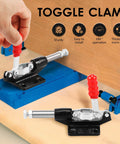 Heavy Duty Toggle Clamp Set 2 Pack Quick Release Push Pull Latch With 32 Mm Stroke And 500 Lbs Holding Power Adjustable M8x35mm Shaft