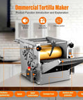 Automatic Electric Tortilla Maker Press With Non Stick Surface, commercial design with stainless steel and adjustable settings