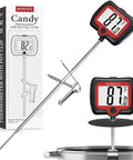Digital Candy Thermometer With Pot Clip And Rotatable Display Long Probe For Candy Making And Deep Frying Cooking And Liquids Like Sugar
