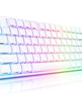 Wireless Mechanical Keyboard With Number Pad And Dynamic RGB Lighting Featuring Playful Jelly Cat Keycaps, white design.