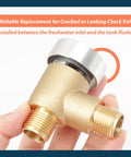 Brass RV Vacuum Breaker Check Valve For Camper Trailer Flusher One Half Inch DN Backflow Prevention valve in hand