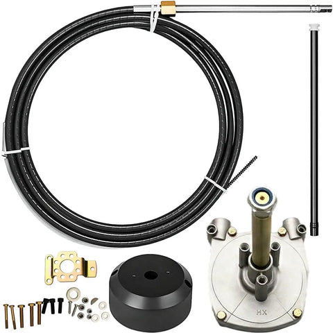 Beefed Up Marine External Rotary Steering Kit With Planetary Three Gear Drive 16 Feet Cable Heavy Duty Cast Steel And 304 Stainless