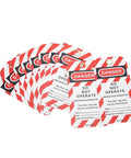 Heavy Duty Lockout Tagout Tags 10 Pack Built Tough For Real Job Sites Danger Do Not Operate PVC labels with clear writable sides.