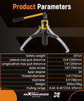 20T Hydraulic Gear Puller Kit With 2 Or 3 Jaw Puller, Wheel Bearing Hub Separator shown with specifications chart