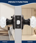 5 Pack Glass Door Knobs With Dope Oil Rubbed Bronze Rosettes For Privacy On Bedroom And Bath Doors Keyless Interior Door Handles With Diamond Shape Crystal Glass Zinc Alloy Base
