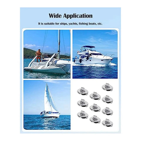 Badass Metal Twist Lock Turn Buttons For Sailboats And Marine Gear featuring multiple boats and fasteners for secure marine applications.